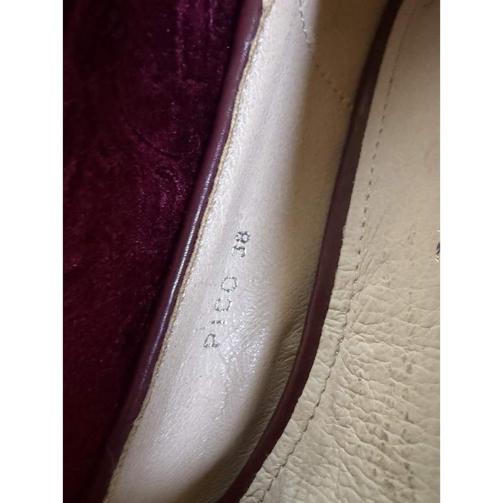 Dolce Nome Pico Burgundy Velvet Floral Damask Pointed Toe Mules Flat Shoes~Sz 7M - Picture 7 of 9